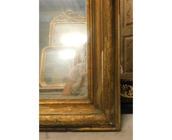 specc262 - simple gilded mirror, epoch &#39;800, size cm l 65 xh 90     