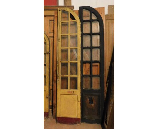 ptl513 - porta a vetri laccata a due ante, XIX secolo, cm l 99 x h 240