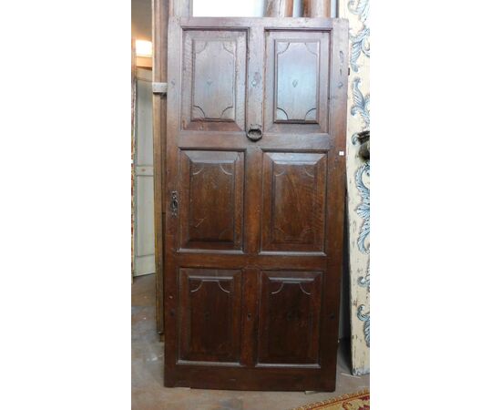 ptci512 - walnut door, XVIII century, Piedmont, l 104 xh 220 cm     