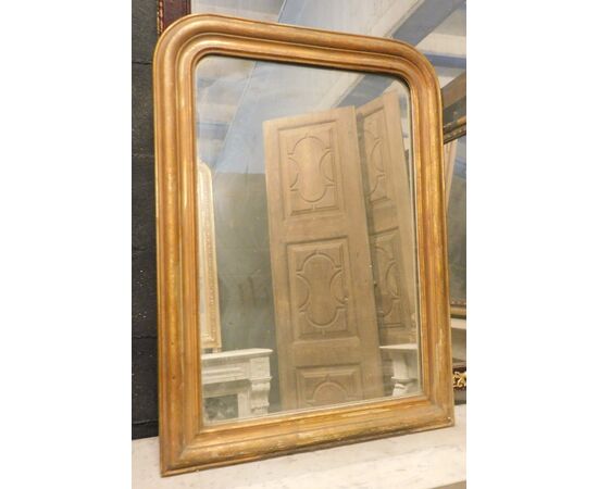 specc262 - simple gilded mirror, epoch &#39;800, size cm l 65 xh 90     