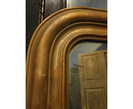 specc262 - simple gilded mirror, epoch &#39;800, size cm l 65 xh 90     
