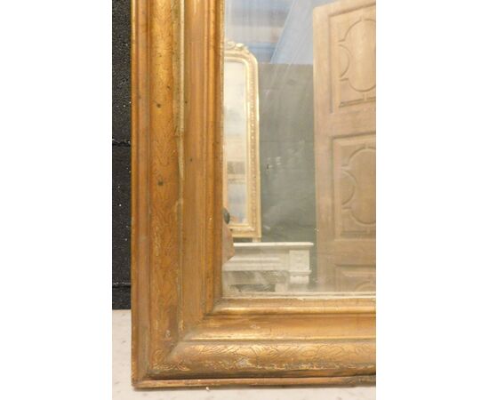 specc262 - simple gilded mirror, epoch &#39;800, size cm l 65 xh 90     