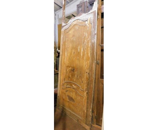 ptl519 - large lacquered door with frame, 18th century, mis. cm l 130 xh 360     