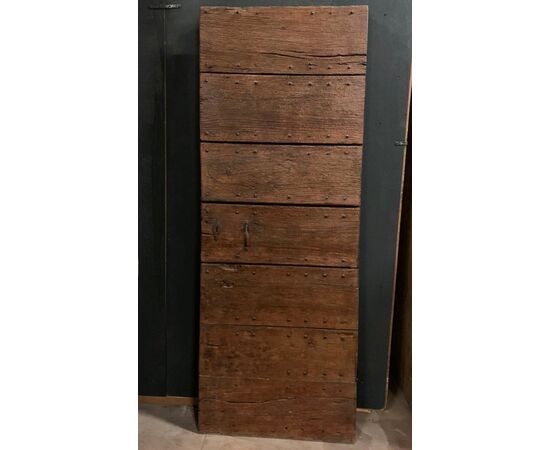 ptcr445 - rustic door in walnut, 19th century, measuring cm 78 xh 212     