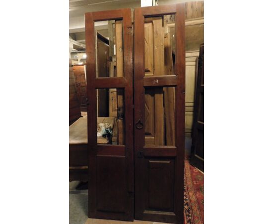 pti646 - glass door with two doors, measuring cm l 100 xh 222 x th. 3 cm     