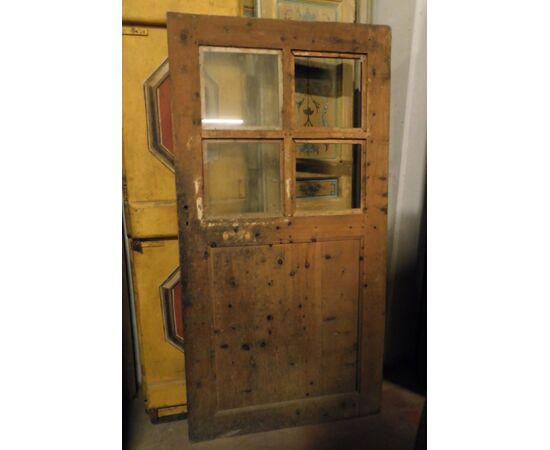 pti647 - glass door in larch, eighteenth century, size cm l 96 xh 186 x th. 3 cm     