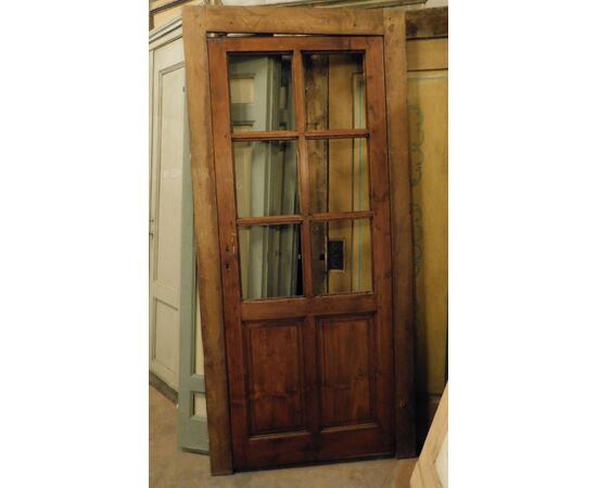 pti665 - glass door with frame, max. cm l 105 xh 223 x th. 6     