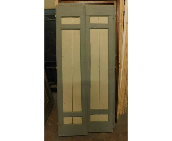 pte115 - n. 3 lacquered double-leaf doors, to be restored, cm l 90 xh 208     
