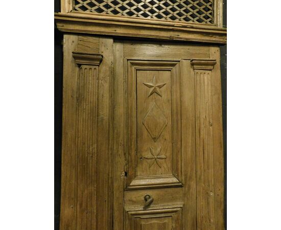 pti674 - oak door, 18th century, France, cm l 112 xh 276     