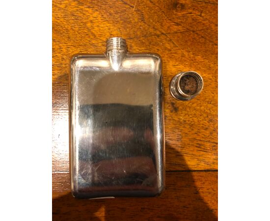 Silver flask - whiskey bottle Italy Italy Fascism punch     