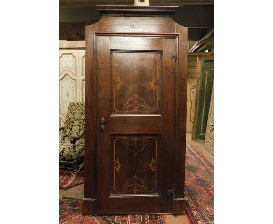 pti676 - door with walnut inlays, 18th century, Piedmont, cm l 115 xh 231     