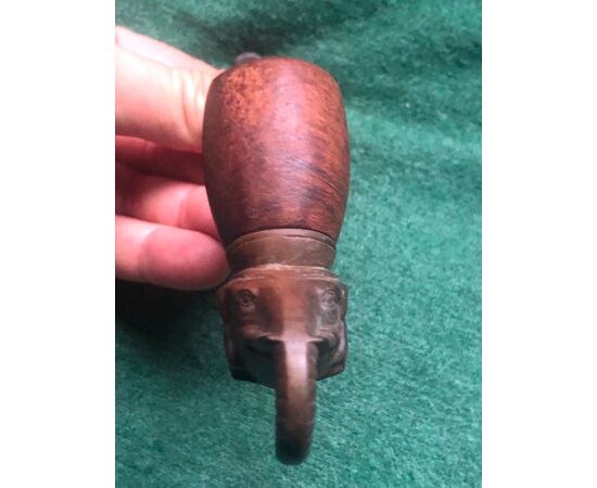 Wood and bakelite pipe depicting elephant head.     