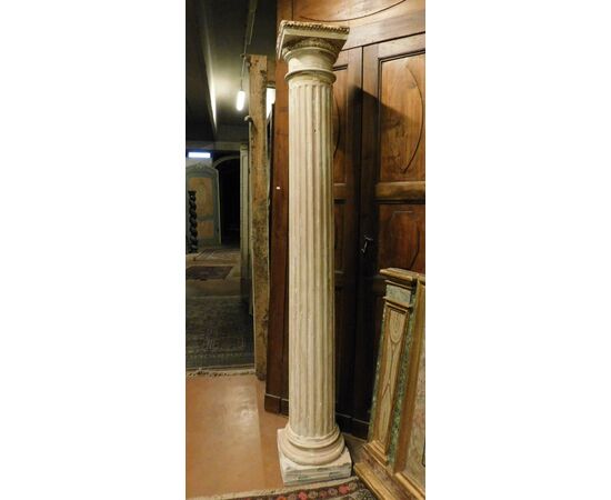 dars314 pair of lacquered columns, h 210 x base 33 x 33 cm     