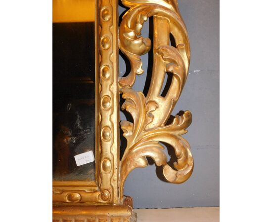 specc277 - gilded and richly carved mirror, 19th century, cm l 128 xh 175     