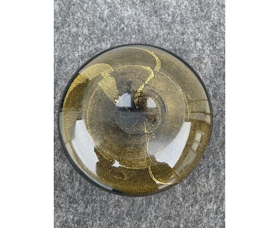 Vaso in vetro incamiciato ‘opaco oro’.Flavio Poli,Seguso.