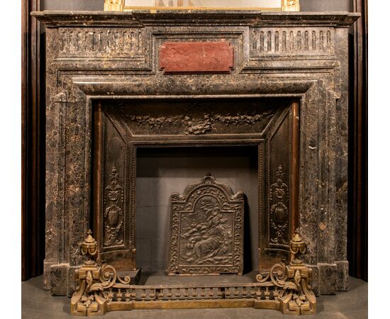 chm535 Italian marble fireplace, width. cm170 xh 142 x d. 35     