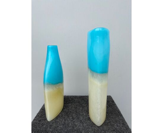 Pair of sommerso glass vases.Seguso     