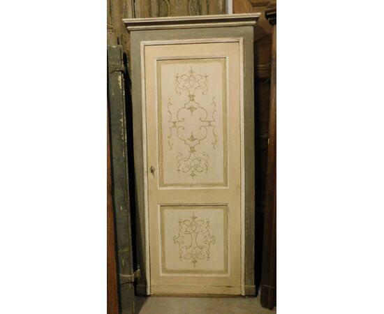 pts733 - n. 3 center doors, lacquered, with frame, early 19th century     