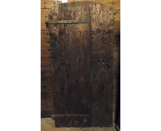 ptir425 rustic chestnut door, arched, 19th century, size cm l 89 xh 185     