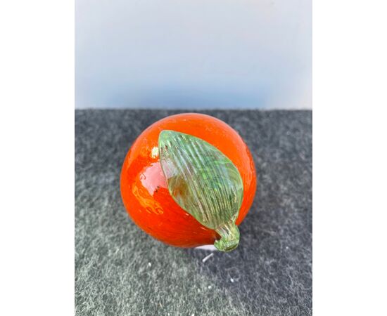 Blown glass orange.Fratelli Toso, Murano     