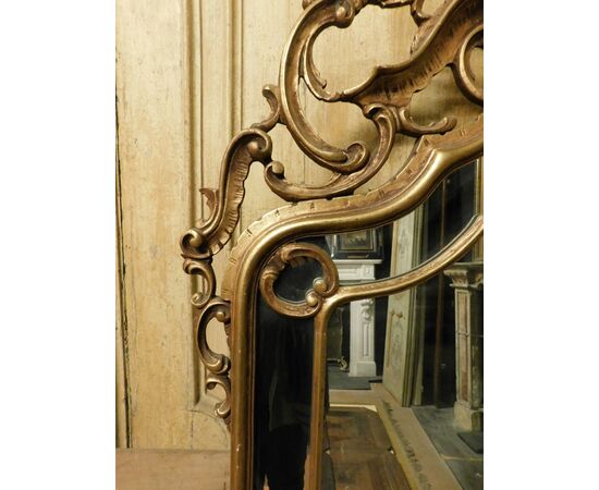 specc282 - gilded mirror, 19th century, measuring cm l 103 xh 181     