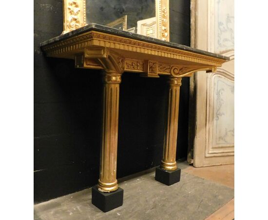 specc299 - console with marble top and mirror, l 120 xh 288 xp 54     