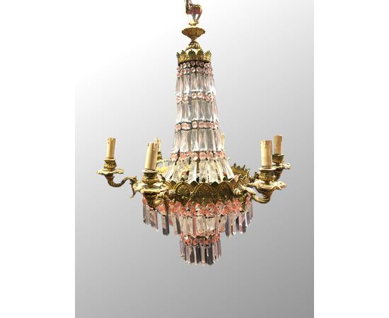 Crystal balloon chandelier from the early 20th century     