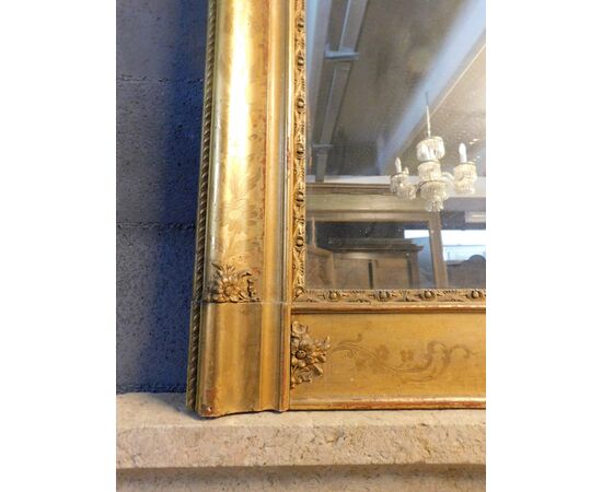 specc297 - gilded mirror, 19th century, measuring cm l 110 xh 114     