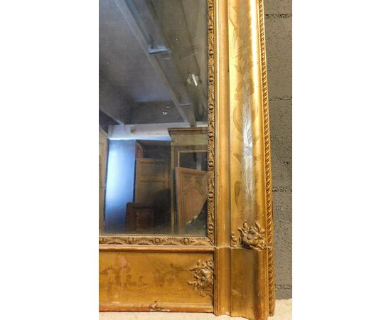 specc297 - gilded mirror, 19th century, measuring cm l 110 xh 114     