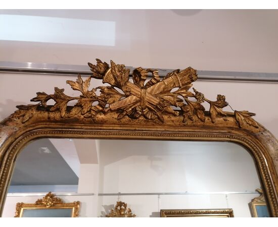 Mirror in gilded and mecca wood with coping     