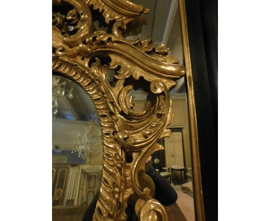 specc303 - specchiera dorata, epoca '700, mis. cm l 82 x h 139