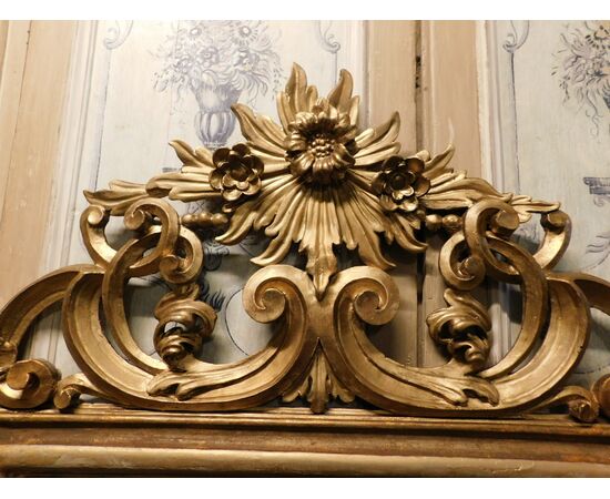 specc312 - mirror with richly carved molding, ep. &#39;700, cm l 107 xh 181     