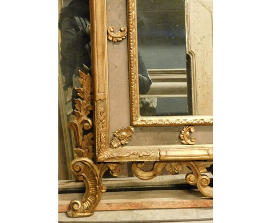 specc310 - mirror in gilded and carved wood, II half of the 19th century, size cm l 95 xh 277     