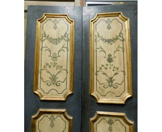 ptl548 - painted door with four panels, 18th century, cm l 117 xh 212     