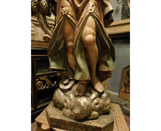 dars439 - polychrome statue representing the Archangel, cm l 60 xh 140     