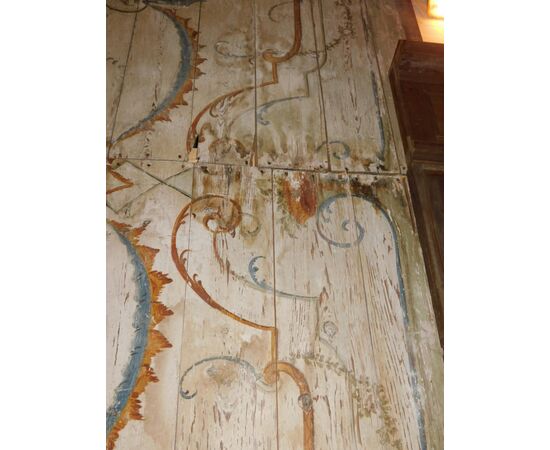 darb180 - soffitto dipinto su legno, epoca '700, misura cm 590 x 340