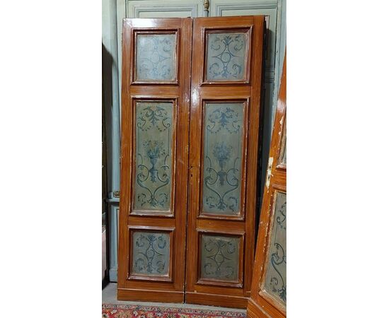 pts746 - n. 6 double doors, 19th century, meas. cm l 112/115 xh 232/237     