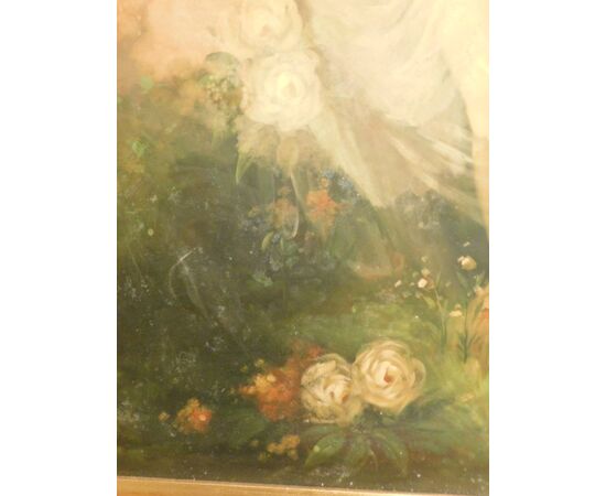  pan295 - quadro dipinto olio su tela, firmato da "R. Wilson", cm l 118 x h 148 