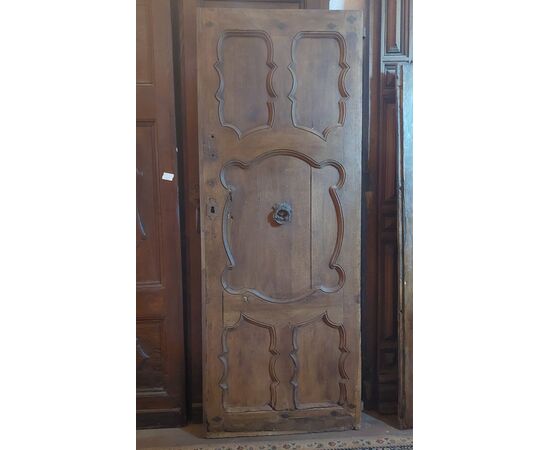 ptci506 - door in walnut with wavy panels, cm l 91 xh 235     