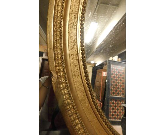 specc332 - oval mirror in gilded wood, cm l 63 xh 95     