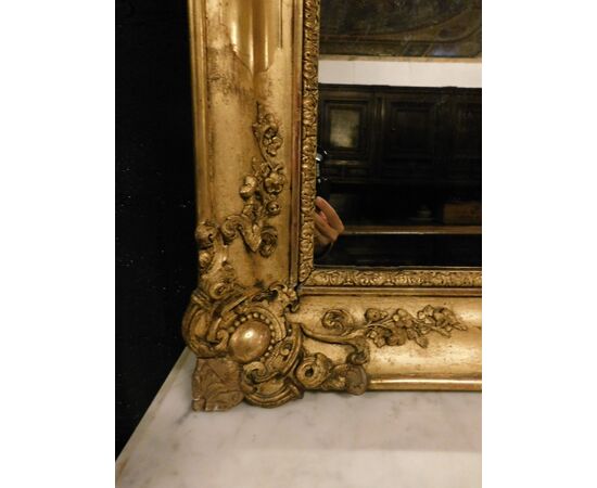 specc346 - mirror in gilded wood, 19th century, measuring cm l 73 xh 85     