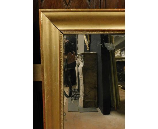 specc323 - simple golden mirror, period &#39;8 /&#39; 900, size cm l 66 xh 103 x d. 5 cm     