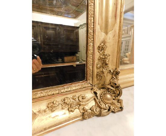 specc346 - mirror in gilded wood, 19th century, measuring cm l 73 xh 85     