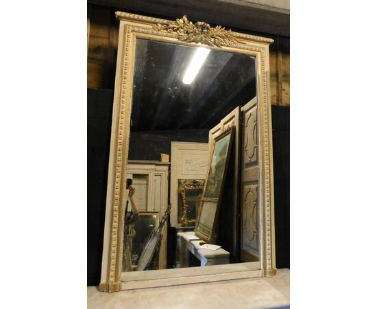 specc347 - gilded and lacquered mirror, 19th century, cm l 114 xh 180     