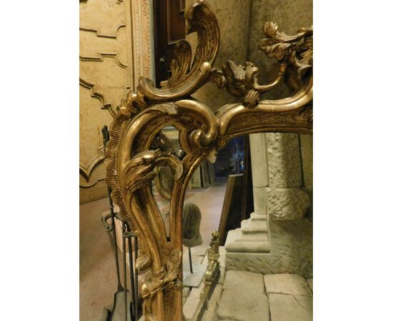 specc338 - mirror in gilded wood, 19th century, cm l 78 xh 105     