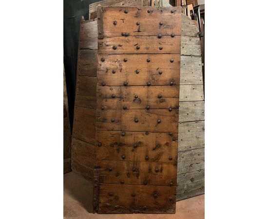 ptcr469 - rustic door in pine, 17th century, cm l 78 xh 195 x th. 6 cm     