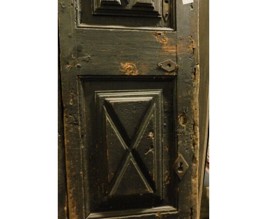  ptl555 - porta in pioppo, epoca '700, mis. cm l 96 x h 211  