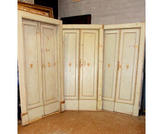 pts462 three double doors with frame, mis. 124 x 220