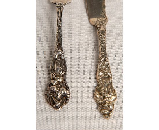 Antique silver serving cutlery     