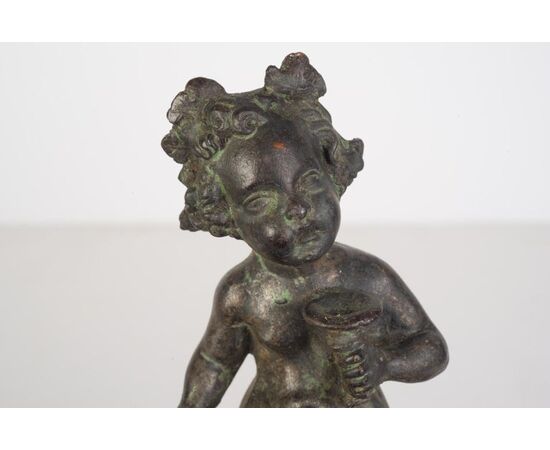 Bronze front panel for fireplace with cherubs - O / 3592     